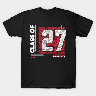 Class of 2027 Urban Streetwear // Graduation Class of '27 Red T-Shirt